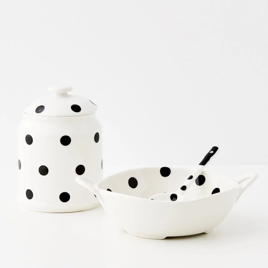 GigiandTom Polka Dot Ceramic Canister White | Kitchen Accessories