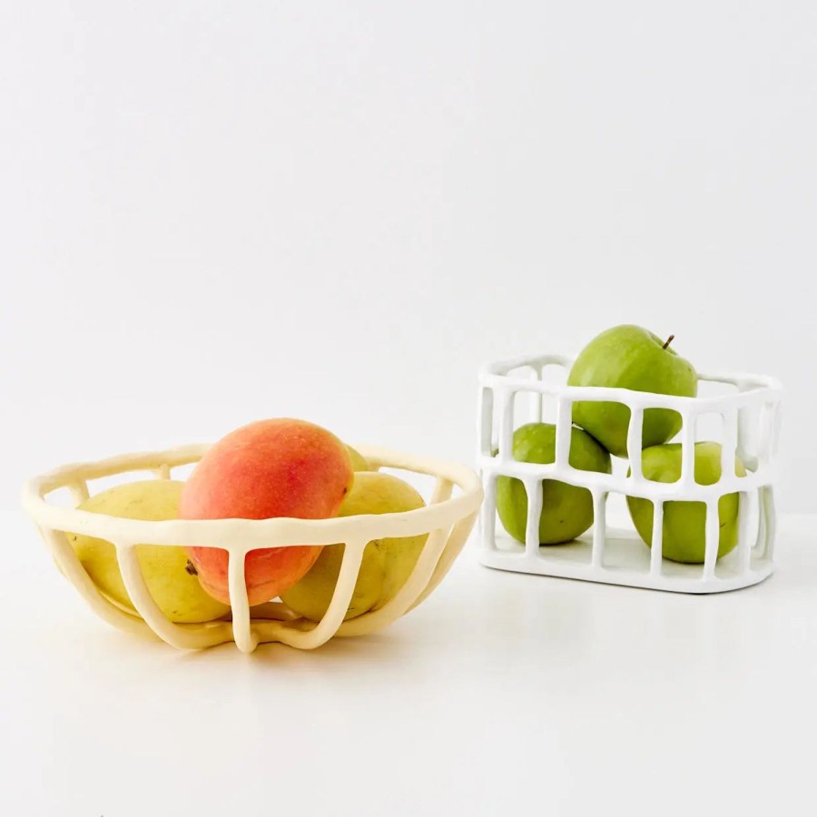 GigiandTom Weave Resin Fruit Bowl White | Kitchen Accessories