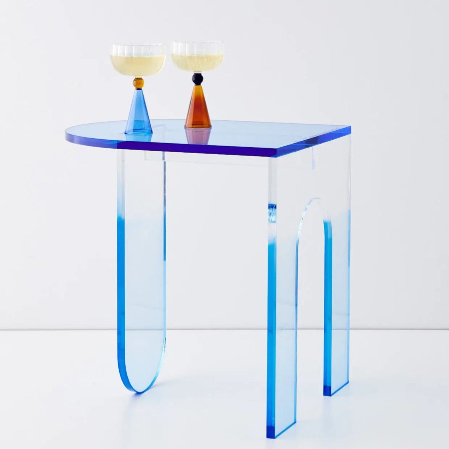 GigiandTom Arched Acrylic Side Table Blue | Furniture