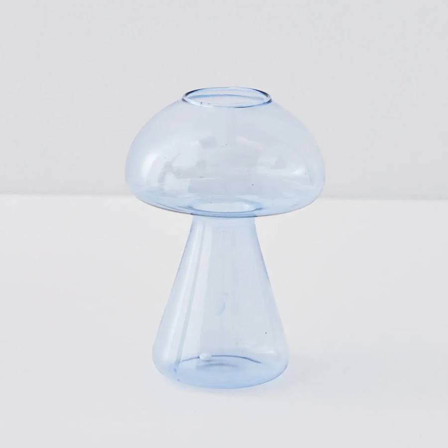 GigiandTom Mushroom Bud Glass Vase Blue | Vases