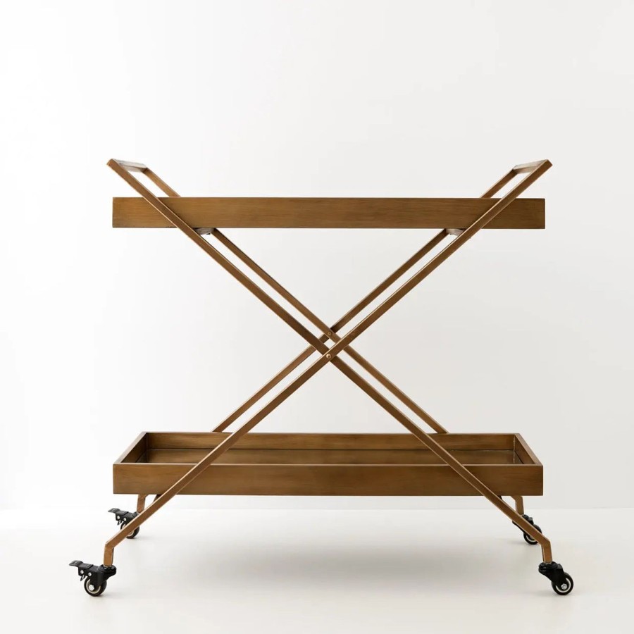 GigiandTom Metal Bar Cart Gold | Bar Tools & Accessories