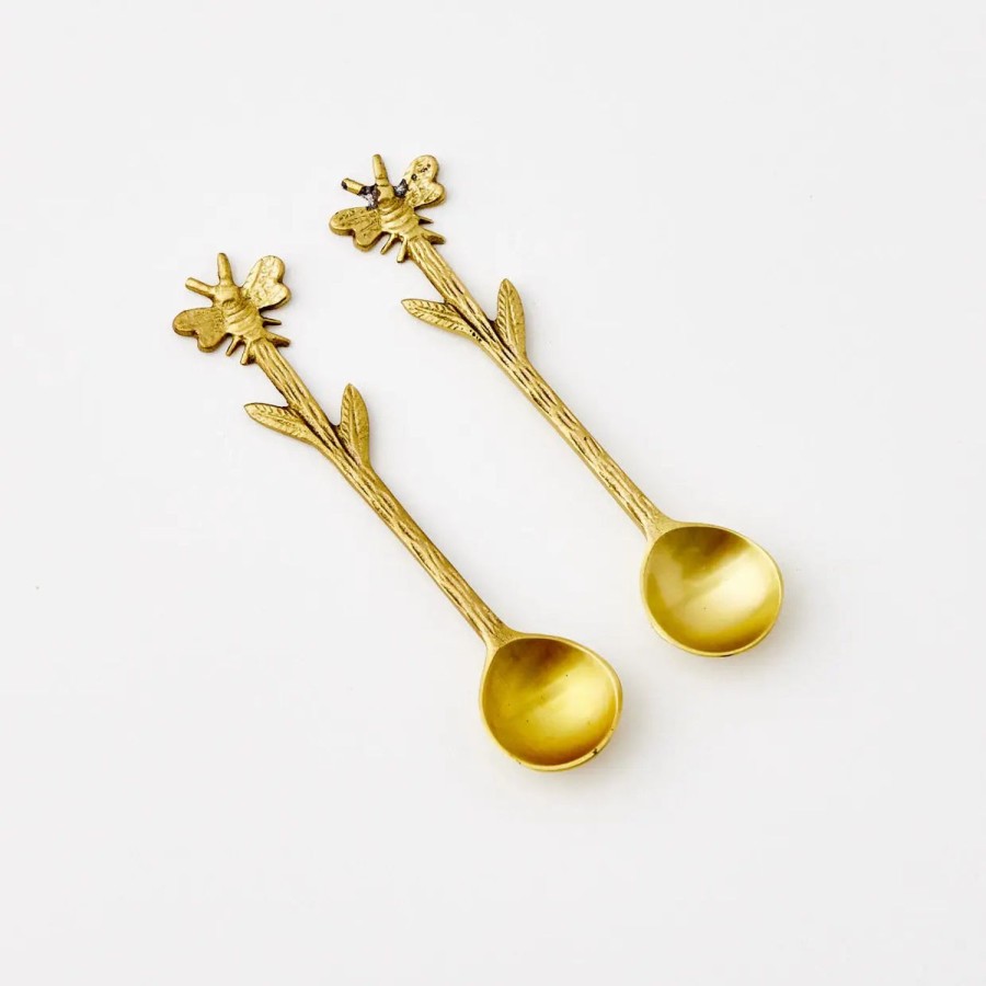 GigiandTom Bee Mine Brass Dessert Tea Spoon Set | Tableware