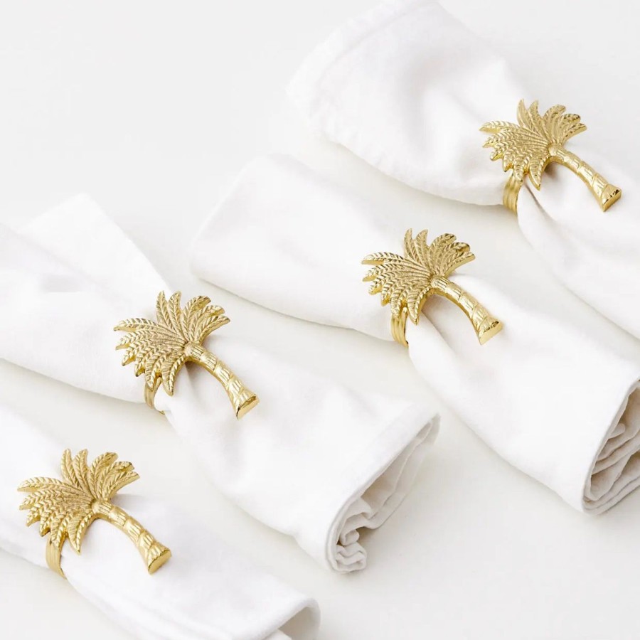 GigiandTom Miami Metal Napkin Rings Gold | Tableware