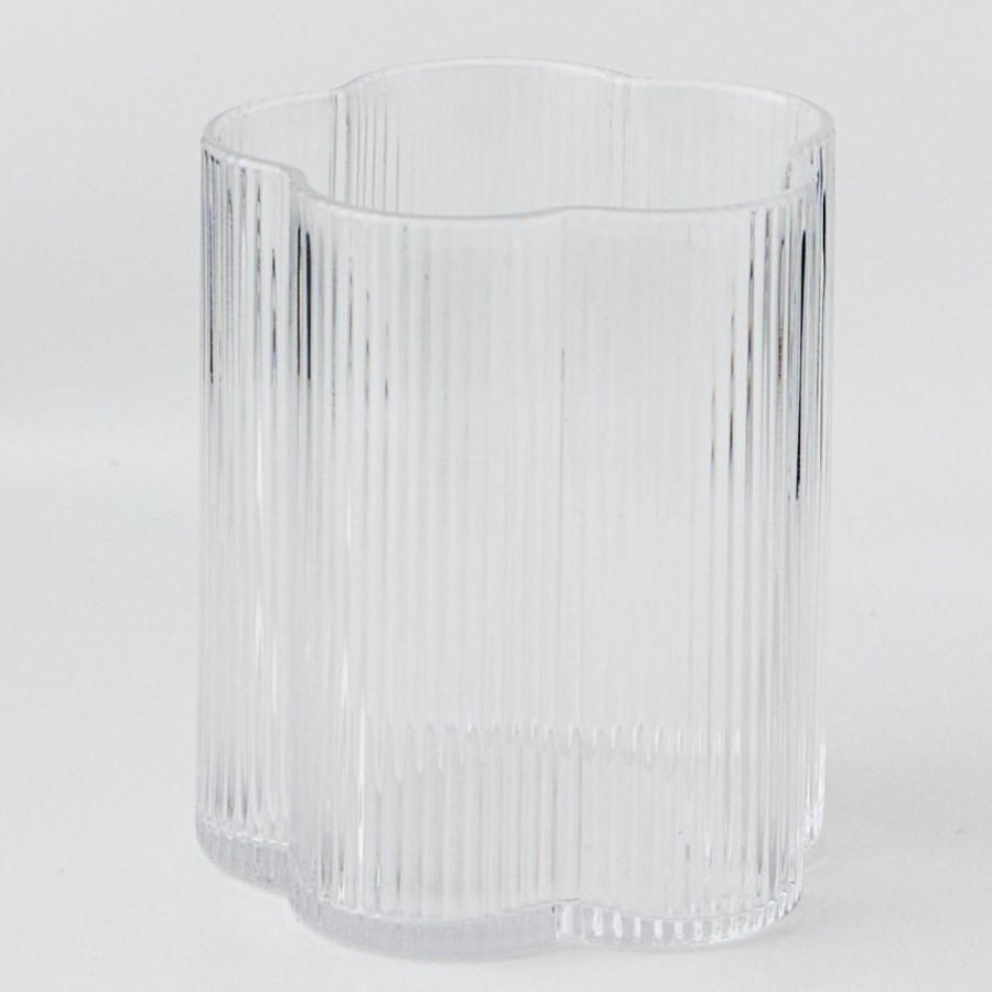 GigiandTom Ribbed Flower Glass Tumbler | Drinkware