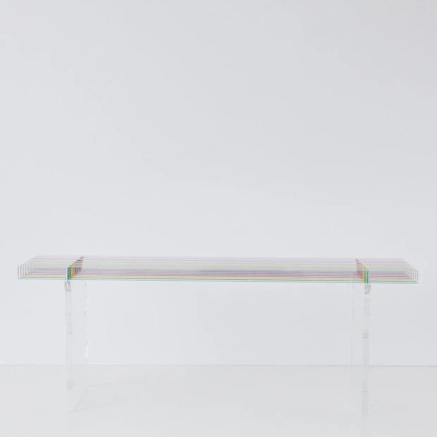 GigiandTom Rainbow Acrylic Side Bench Seat | Furniture