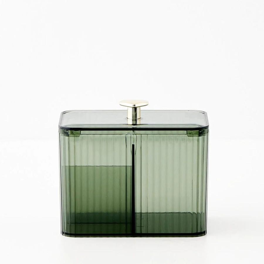 GigiandTom Acrylic Storage Canister Green | Bathroom Storage