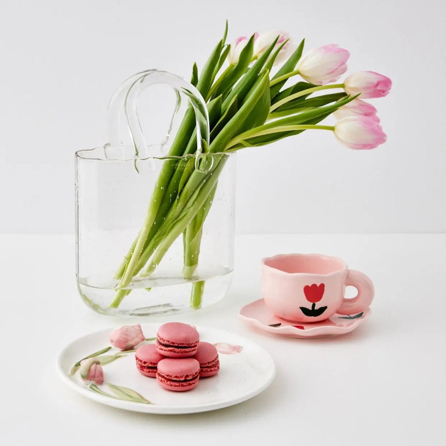 GigiandTom Tulip Ceramic Tea Cup And Saucer Pink | Mugs & Teacups