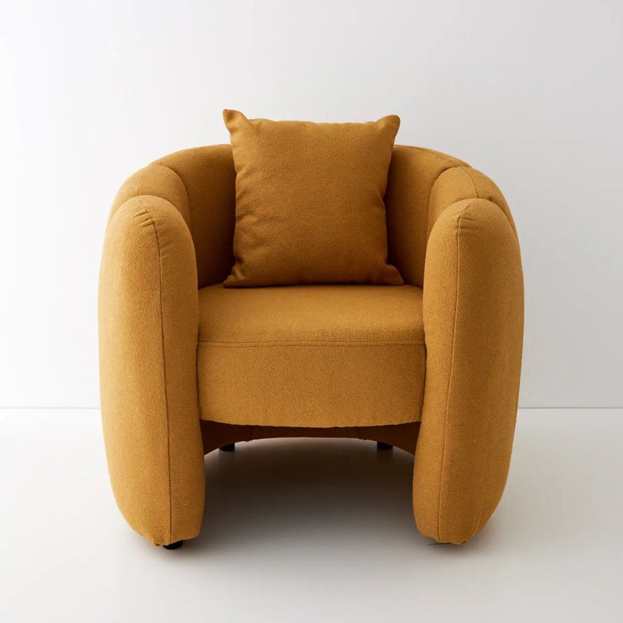 GigiandTom Bloom Boucle Accent Chair Mustard | Furniture