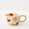 GigiandTom Painted Cherry Ceramic Mug Red | Mugs & Teacups