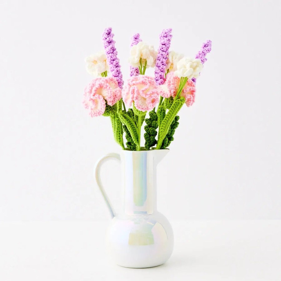 GigiandTom Freesia Hand Knitted Crochet Flower Pink | Vases