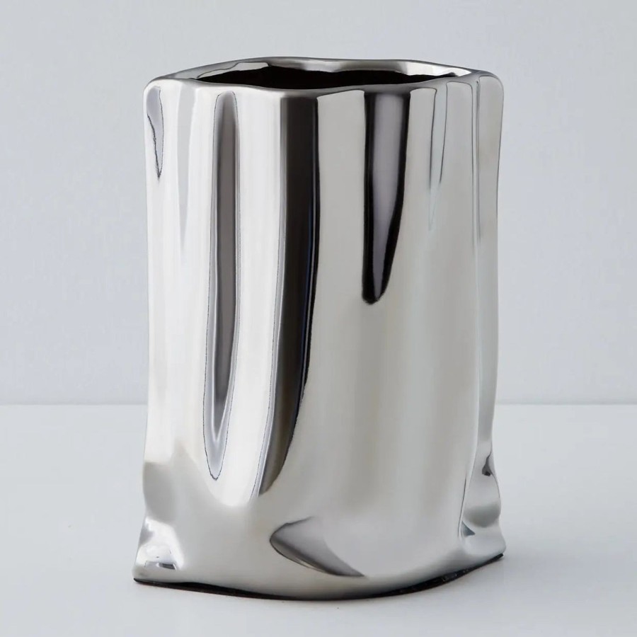 GigiandTom Mercury Metal Vase Silver | Vases