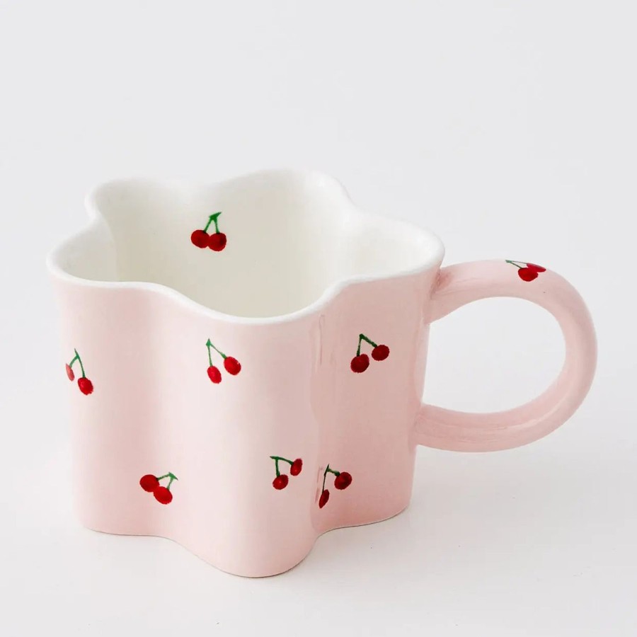 GigiandTom Cherry Ceramic Mug Pink | Mugs & Teacups