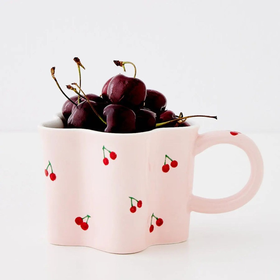 GigiandTom Cherry Ceramic Mug Pink | Mugs & Teacups