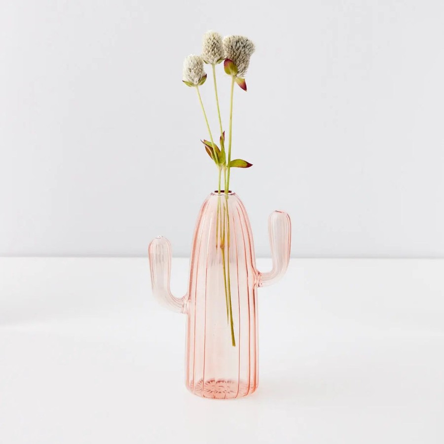 GigiandTom Cactus Tall Coloured Glass Vase Pink | Vases