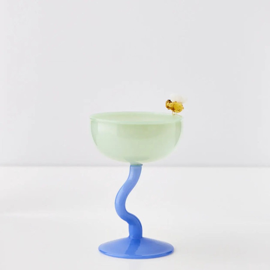 GigiandTom Bumble Cocktail Glass Green/Blue | Cocktail Glasses