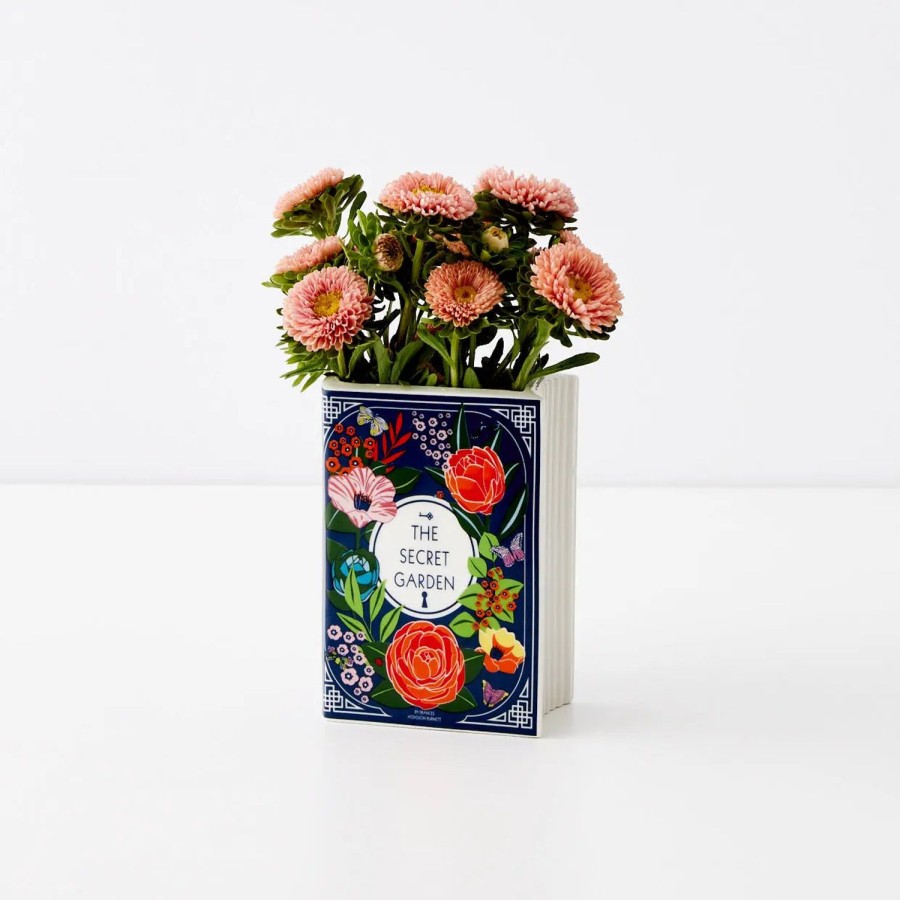 GigiandTom Secret Garden Ceramic Book Vase Navy | Vases