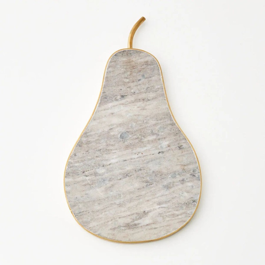 GigiandTom Lux Pear Marble & Brass Charcuterie Board | Serveware