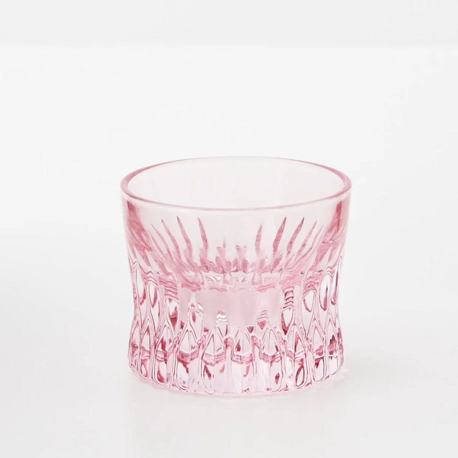 GigiandTom Crystal Cut Glass Tumbler Pink | Drinkware