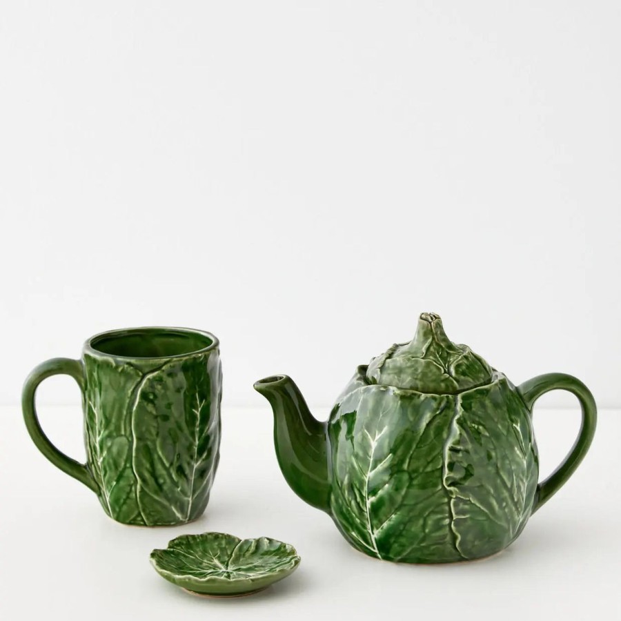 GigiandTom Cabbage Ceramic Tea Pot Green | Tableware