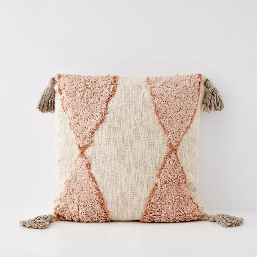 GigiandTom Boho Cotton Cushion With Insert Nude/Pink | Cushions & Throws