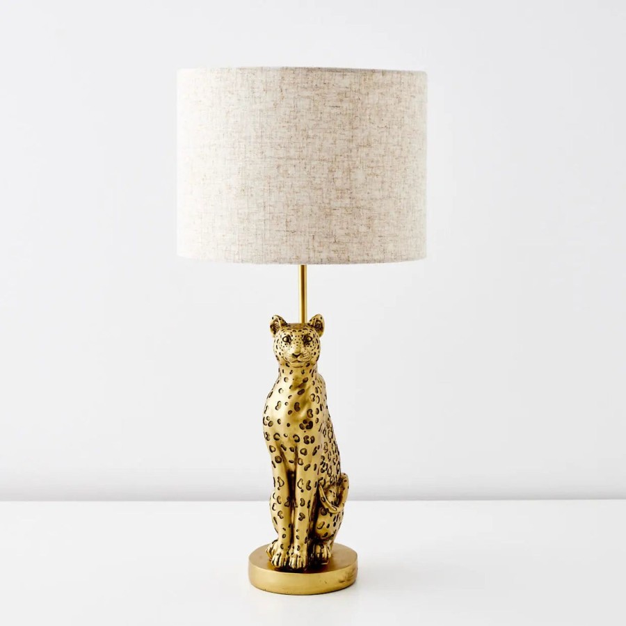 GigiandTom Leon Leopard Resin Table Lamp Gold | Lighting