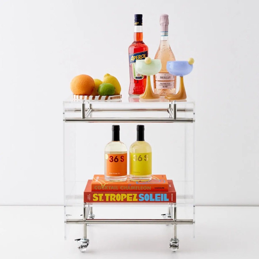 GigiandTom Bauhaus Acrylic Bar Cart Silver | Bar Tools & Accessories