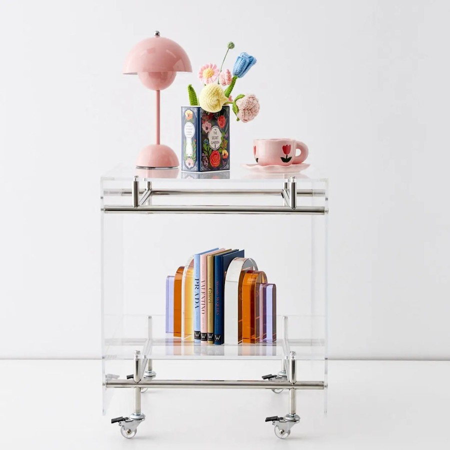 GigiandTom Bauhaus Acrylic Bar Cart Silver | Bar Tools & Accessories