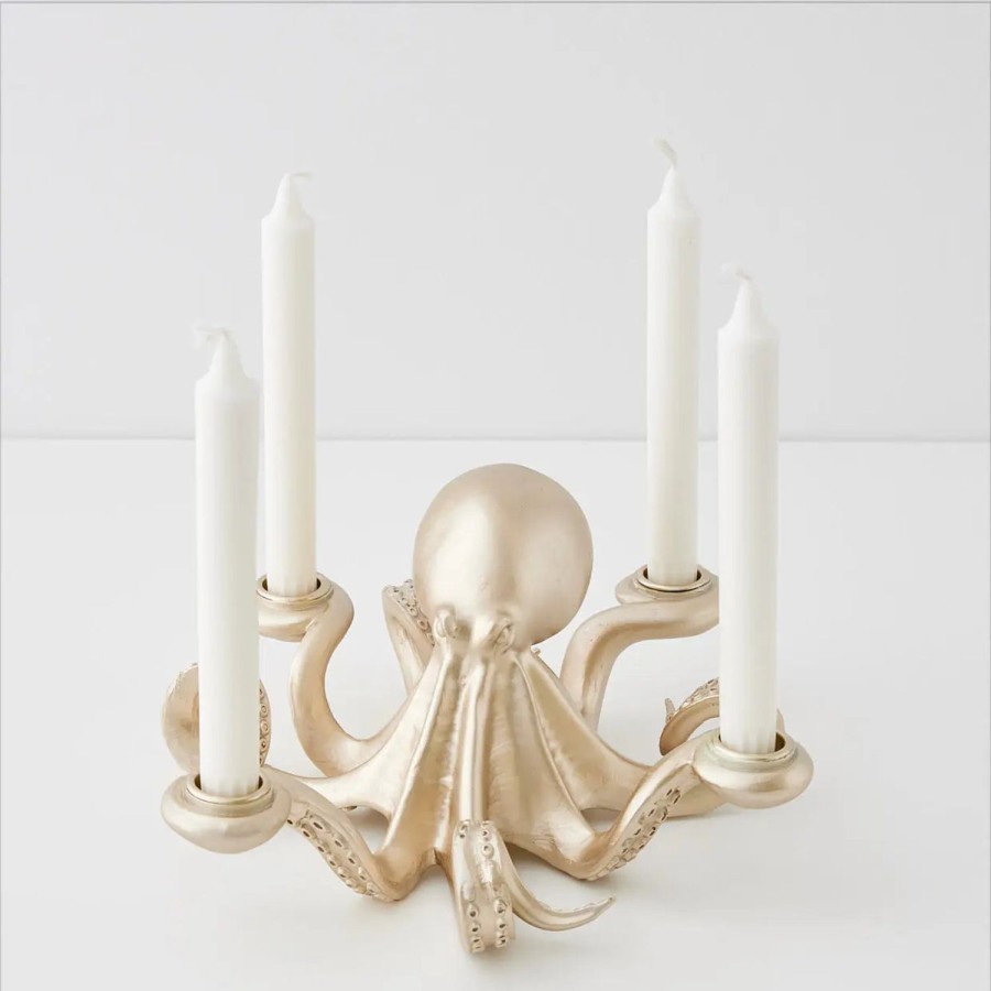 GigiandTom Otto Octopus Resin Candle Holder Gold | Candle Holders