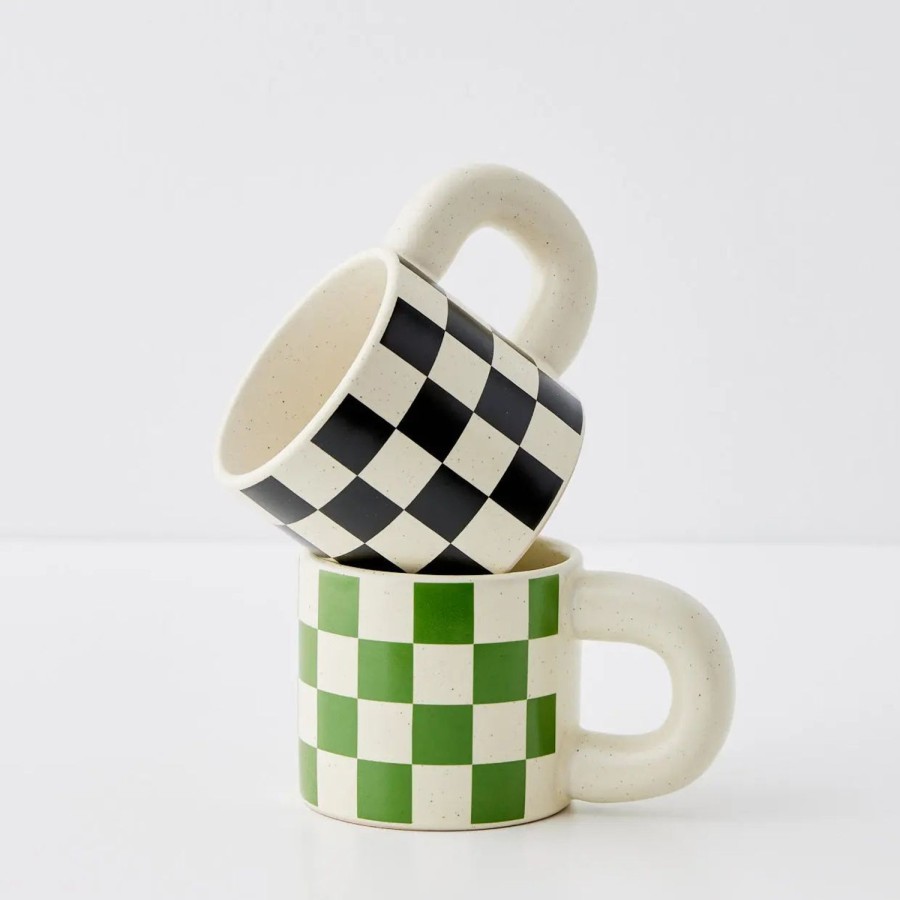 GigiandTom Checkerboard Ceramic Mug | Mugs & Teacups