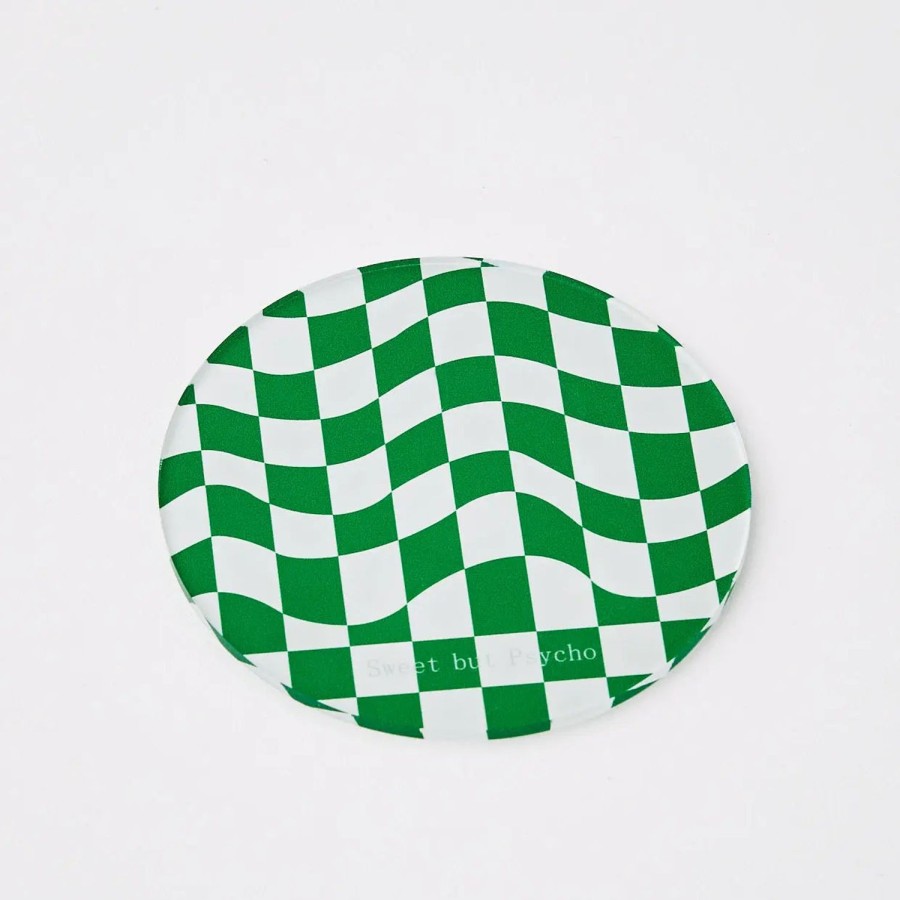 GigiandTom Check Acrylic Coaster Green | Tableware