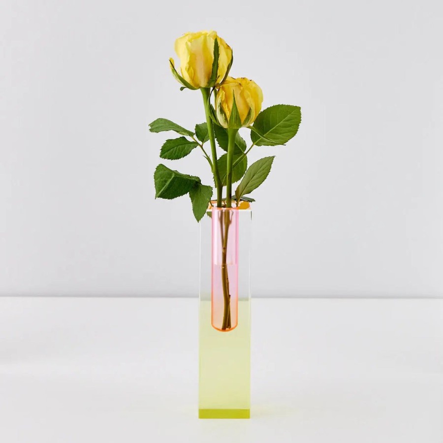 GigiandTom Kaleidoscope Ombre Acrylic Vase Yellow/Pink | Vases