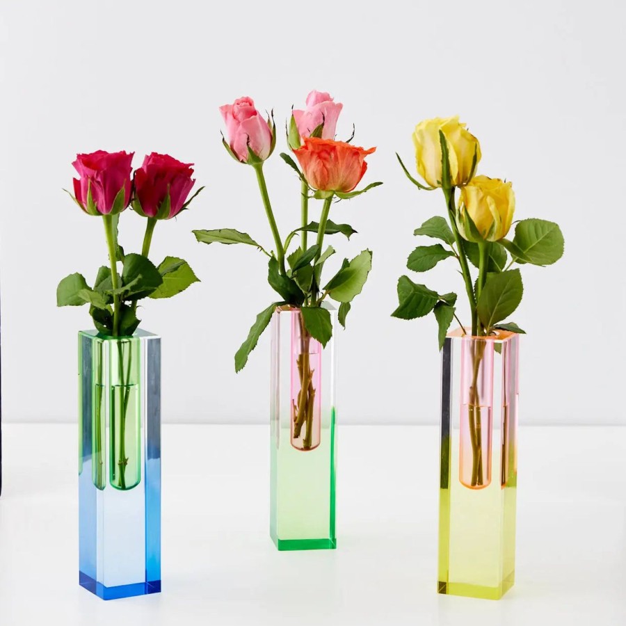 GigiandTom Kaleidoscope Ombre Acrylic Vase Yellow/Pink | Vases