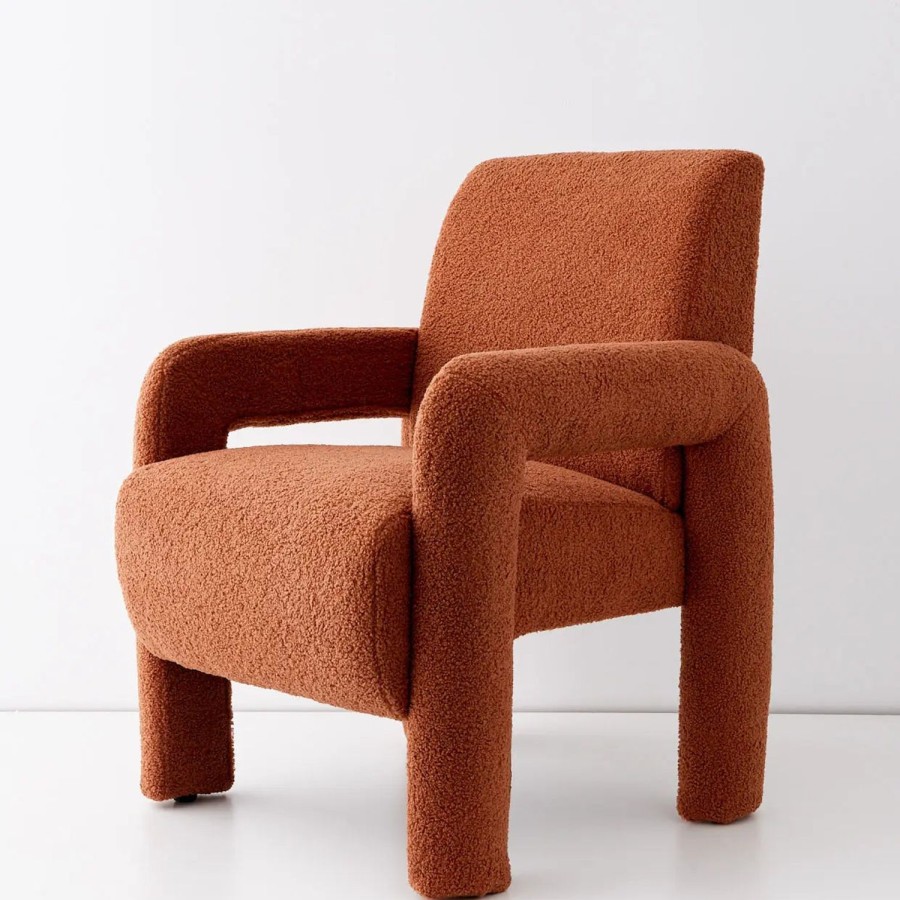 GigiandTom Boucle Accent Chair Terracotta | Furniture