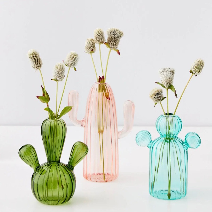 GigiandTom Cactus Small Coloured Glass Vase Green | Vases