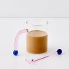 GigiandTom Bauhaus Glass Tumbler & Stirrer Pink | Mugs & Teacups