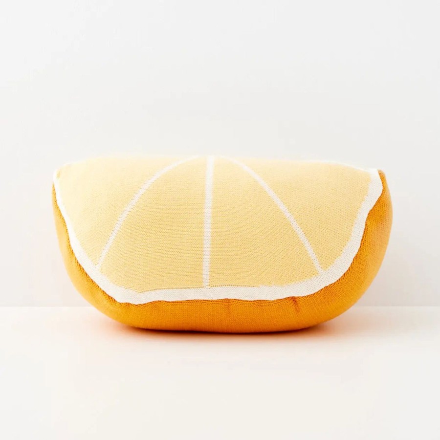 GigiandTom Lemon Yellow Cotton Cushion | Cushions & Throws