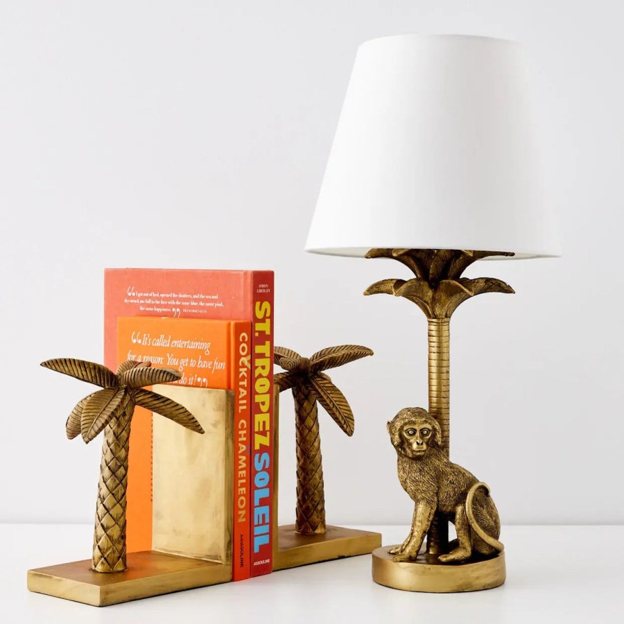 GigiandTom Charlie Chimp Resin Table Lamp Gold | Lighting