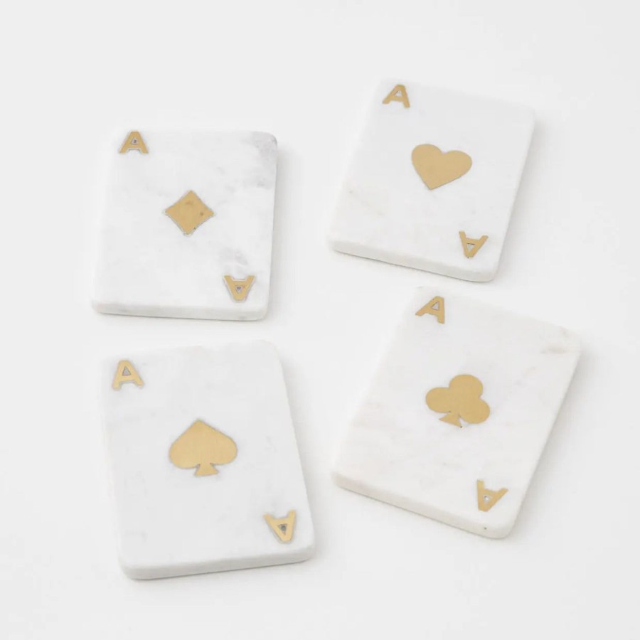 GigiandTom Lady Luck Marble Coaster Set | Tableware