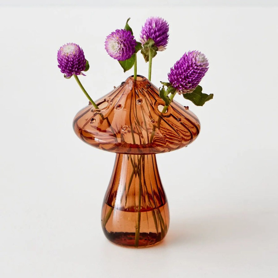 GigiandTom Mushroom Coloured Glass Vase Amber | Vases