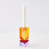 GigiandTom Technicolour Crystal Taper Candle Holder Amber Purple | Candle Holders