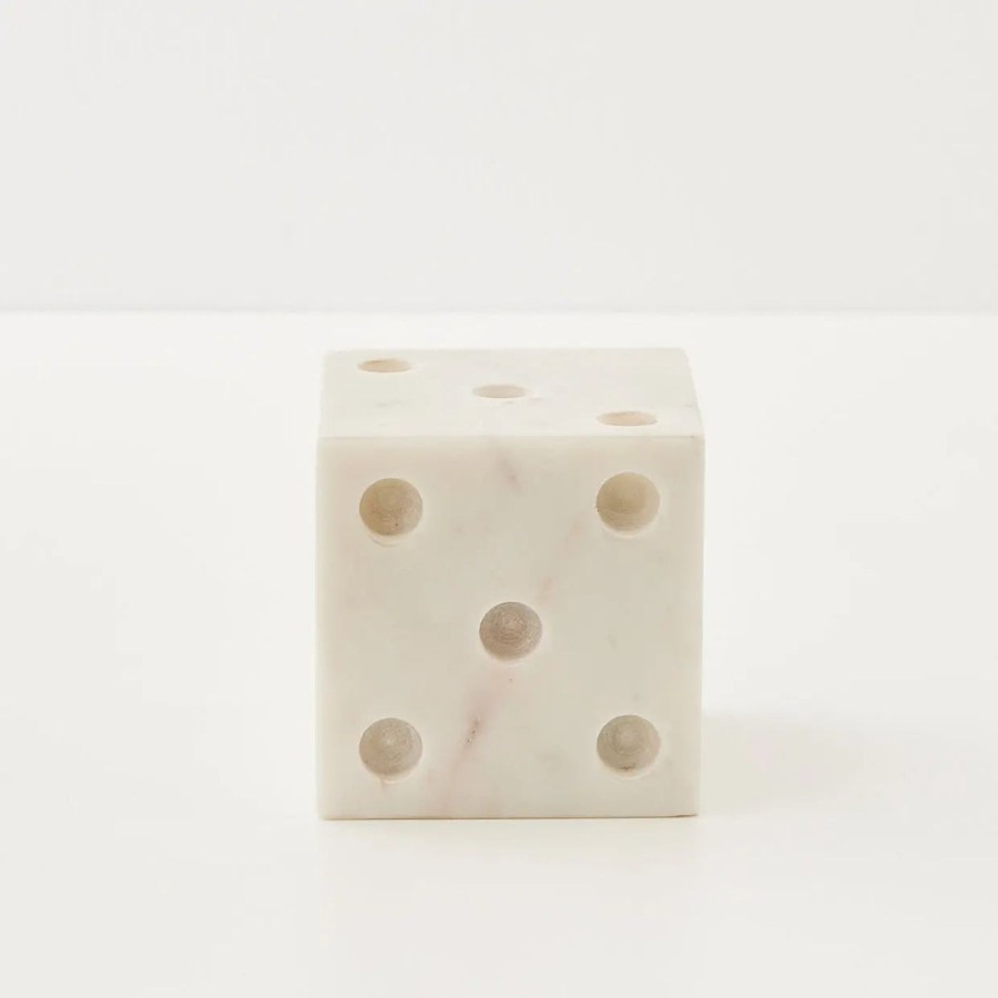 GigiandTom Marble Dice Sculpture White | Decorative Objects & Trays