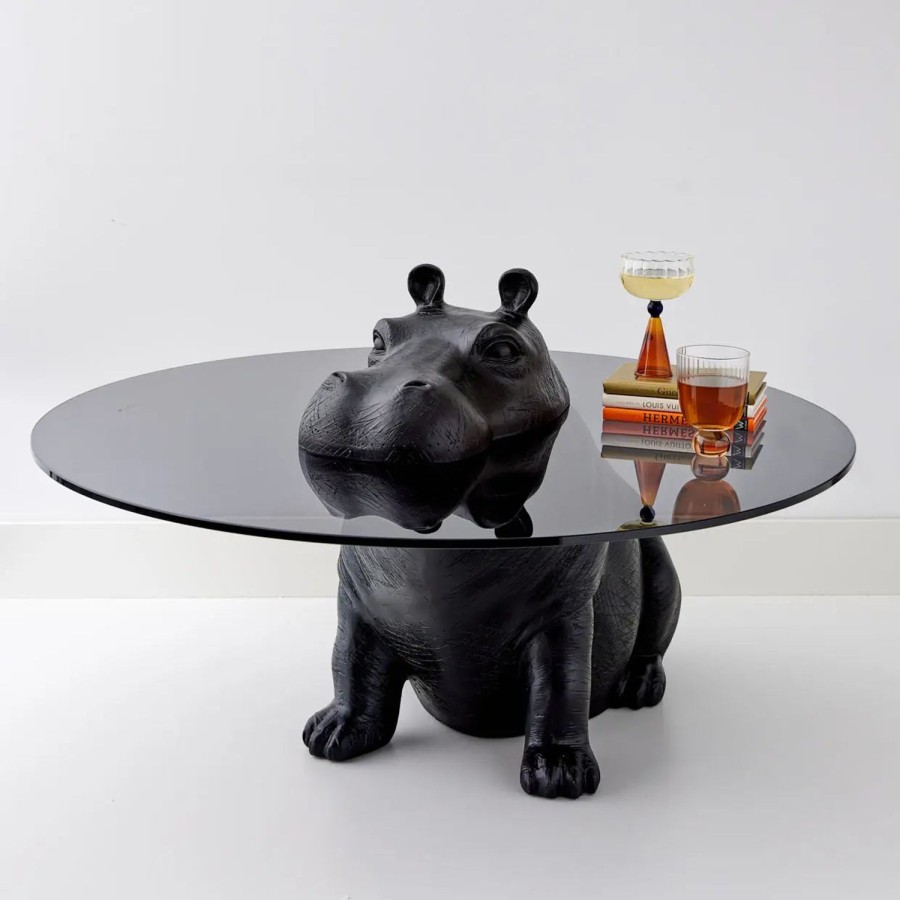 GigiandTom Hippo Glass Coffee Table Black | Furniture