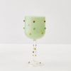 GigiandTom Dotted Wine Glass Green | Wine Glasses