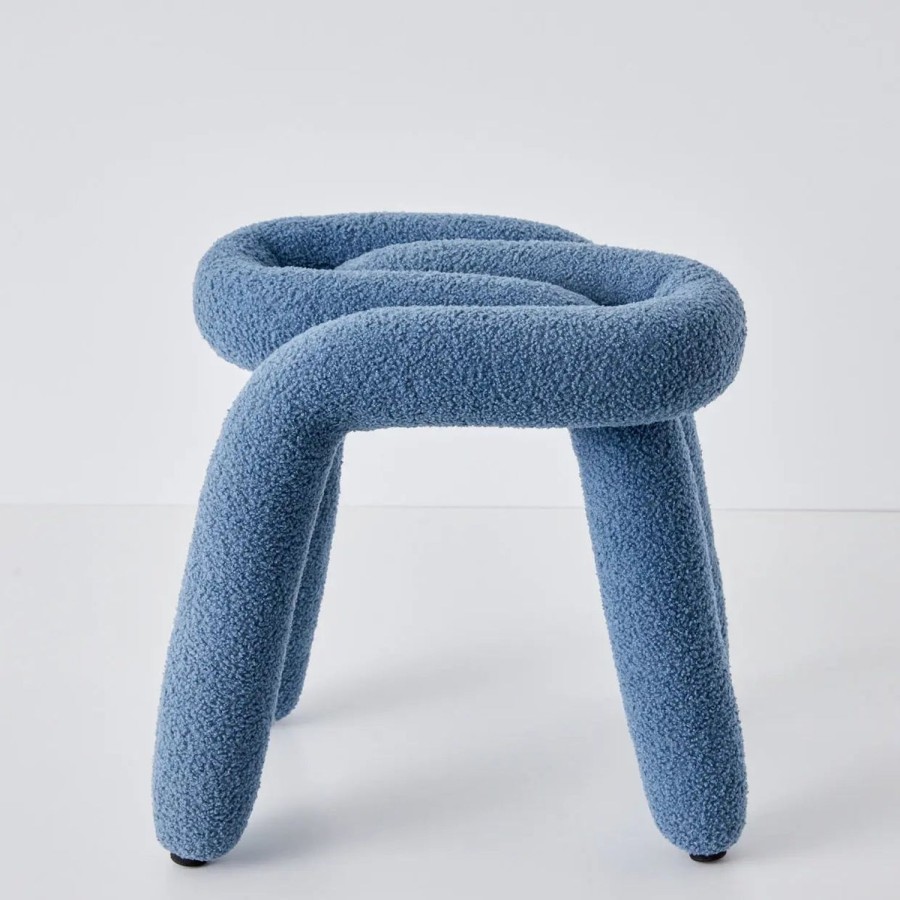 GigiandTom Berber Stool Boucle Blue | Furniture