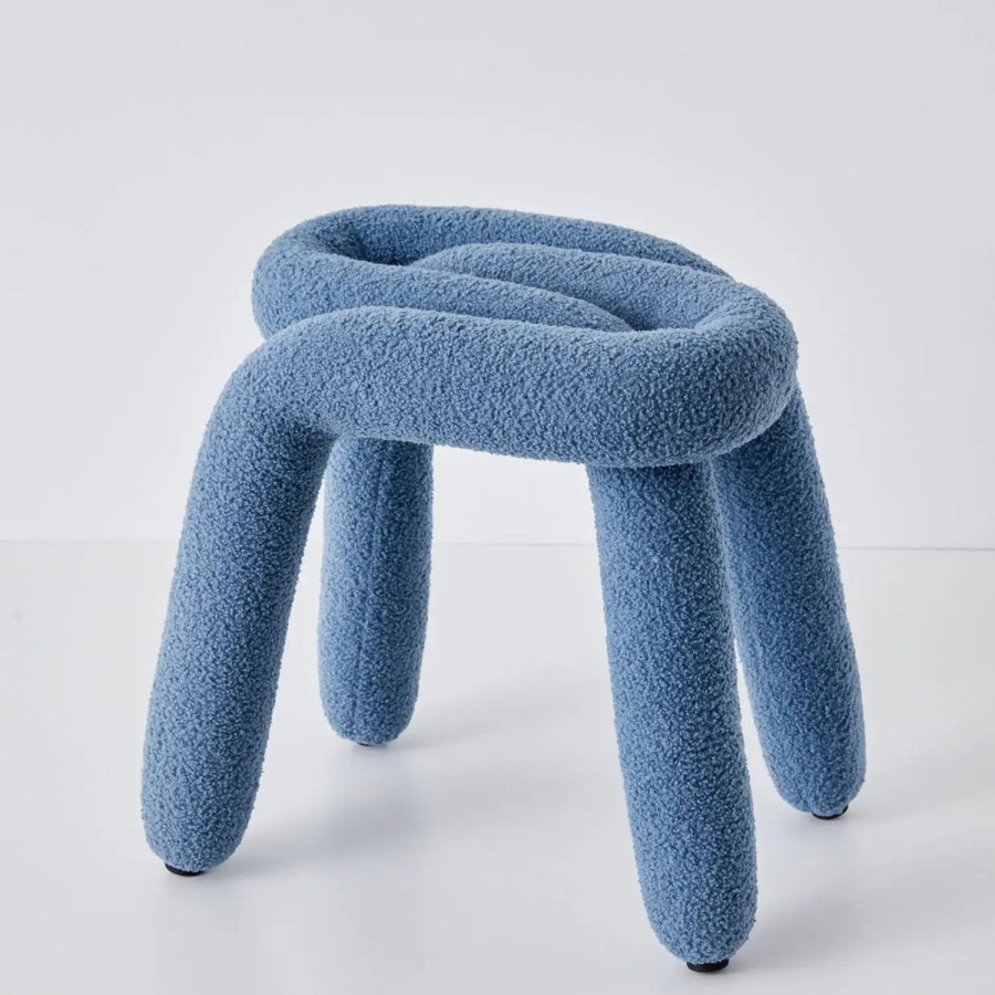 GigiandTom Berber Stool Boucle Blue | Furniture