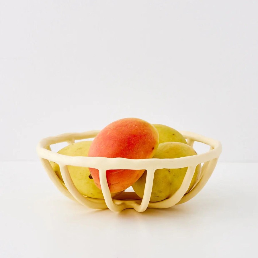 GigiandTom Weave Resin Fruit Bowl Beige | Kitchen Accessories