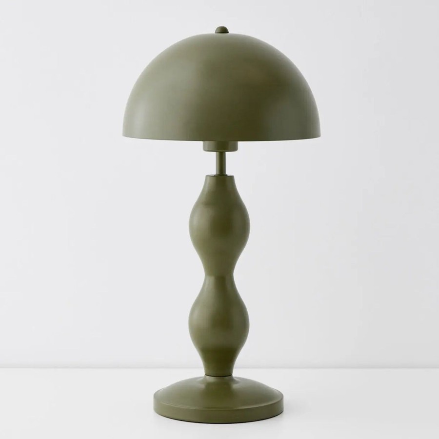 GigiandTom Hourglass Metal Table Lamp Olive | Lighting