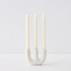 GigiandTom Candelabra Ceramic Taper Candle Holder White | Candle Holders