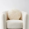 GigiandTom Carmela Faux Fur Circular Accent Cushion Ivory | Cushions & Throws