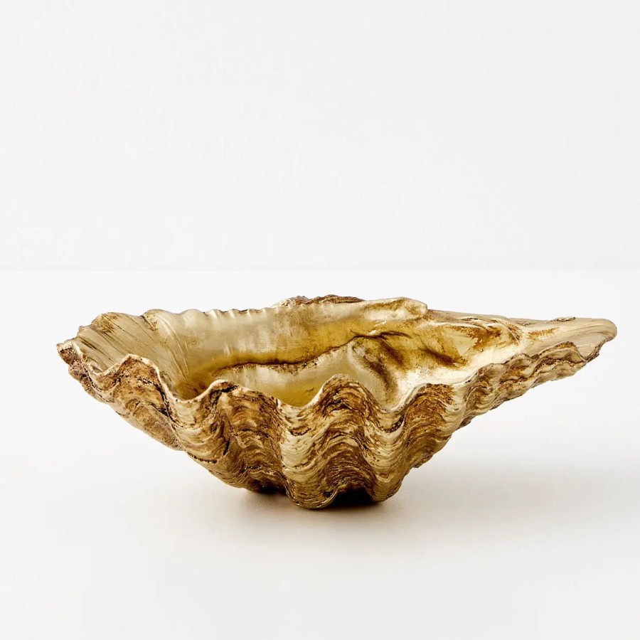 GigiandTom Resin Clam Sculpture Small Gold | Decorative Objects & Trays